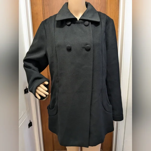 Chico's Black Button Dress Coat Size 2 - Picture 7 of 12